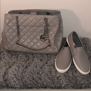 Michael Kors Gray handbag and Shoes